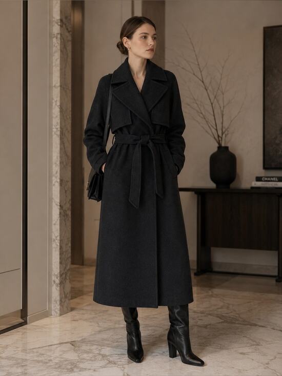 Burberry Jackets & Blazers - Burberry cashmere and wool Long Charcoal Gray Coat 10